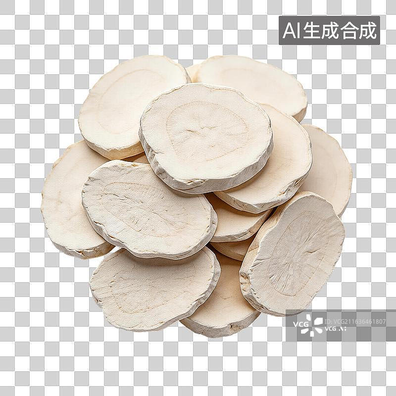 【AI数字艺术】切片白芷中药材特写图片素材