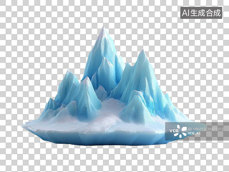 【AI数字艺术】蓝色冰山模型图片素材