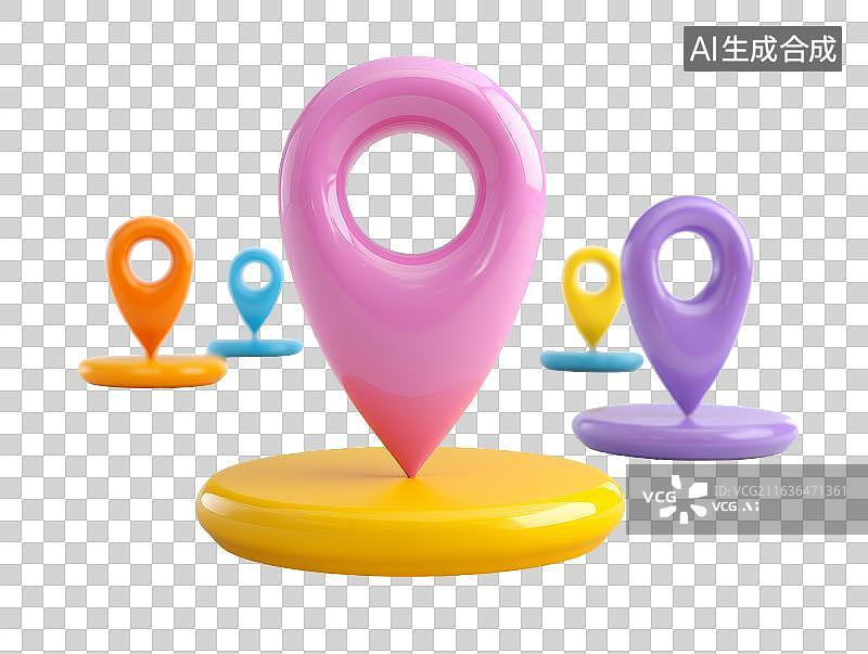 【AI数字艺术】彩色定位图标图片素材