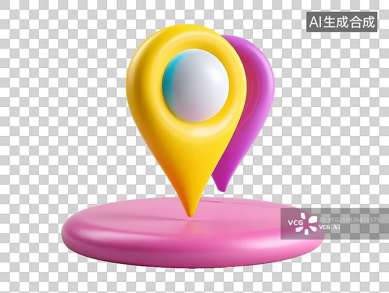 【AI数字艺术】彩色定位图标图片素材