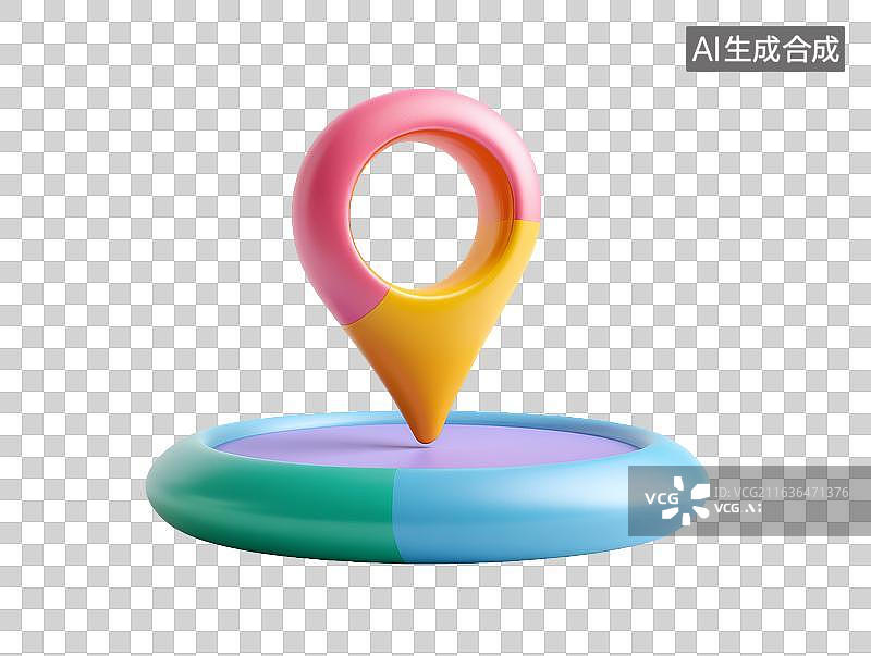 【AI数字艺术】彩色定位图标图片素材