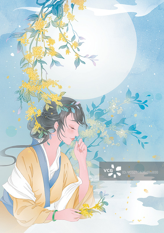 清新校园诗词成语古风唯美文化插画图片素材