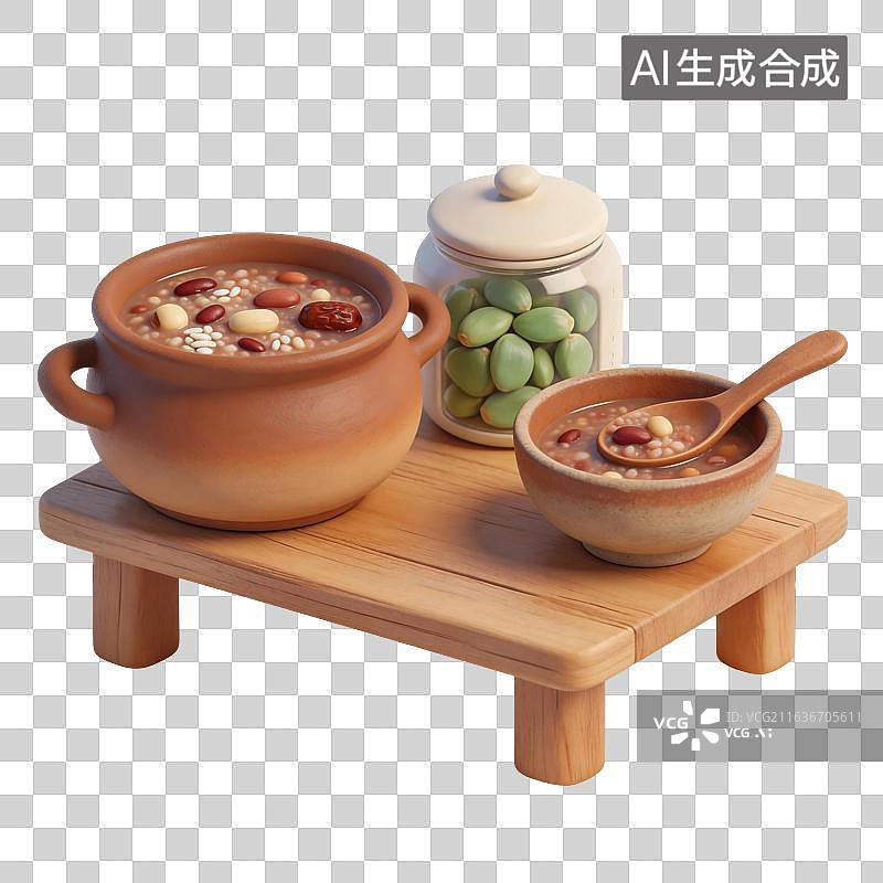 【AI数字艺术】腊八粥腊八蒜食物插画图片素材