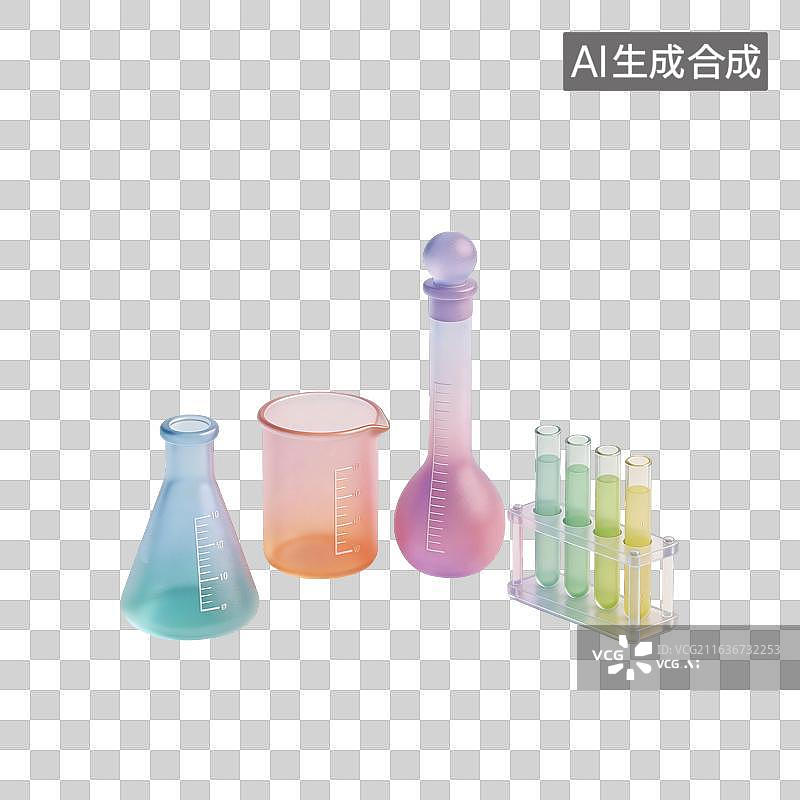 【AI数字艺术】实验器皿插画图片素材