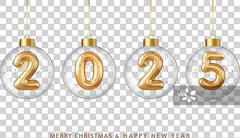 3D 圣诞新年祝福卡 2025图片素材