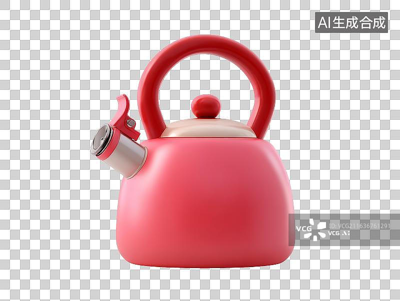 【AI数字艺术】红色水壶特写图片素材