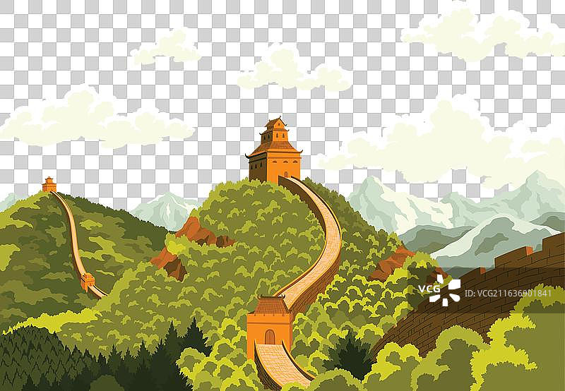 中国长城风景著名地标图片素材