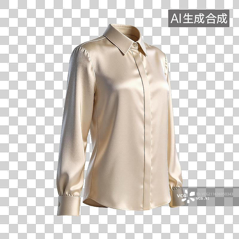 【AI数字艺术】香槟色丝绸女士衬衫图片素材