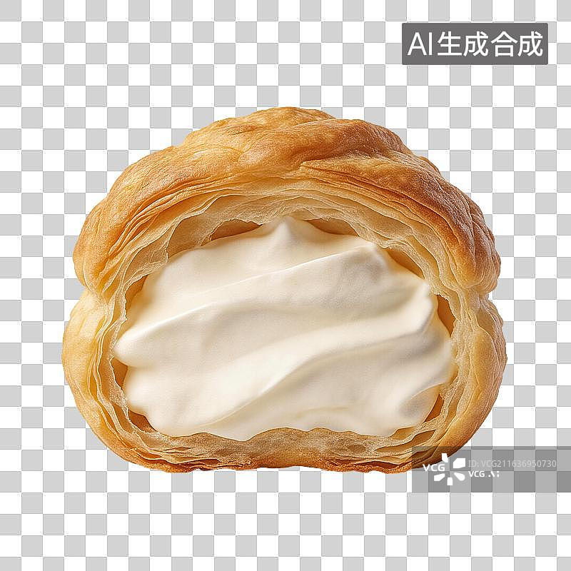 【AI数字艺术】奶油泡芙甜点特写图片素材