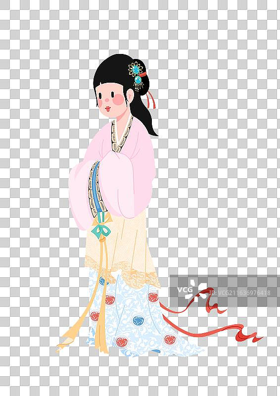 仕女图谢道韫卡通图片素材