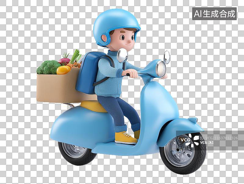【AI数字艺术】坐在摩托车上的男孩图片素材