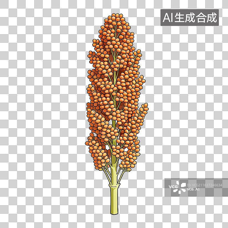 【AI数字艺术】卡通手绘高粱穗插画图片素材