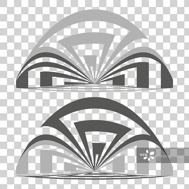 建筑图标图案灰色曲线设计建筑图片素材