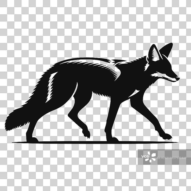 豺 실루엣 검은색 아프리카 초원 걷기图片素材