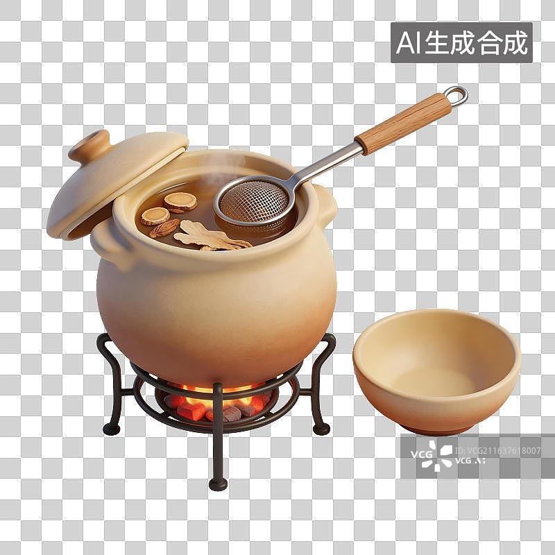【AI数字艺术】草本植物熬煮插画图片素材