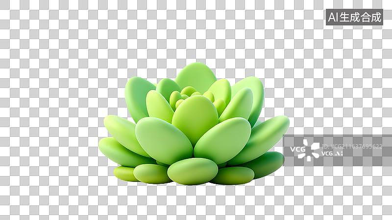【AI数字艺术】绿色多肉植物特写图片素材