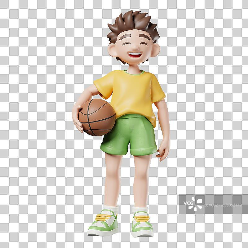 3D打篮球的男孩图片素材
