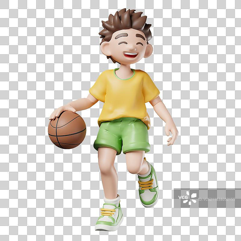 3D打篮球的男孩图片素材