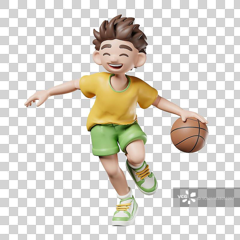 3D打篮球的男孩图片素材