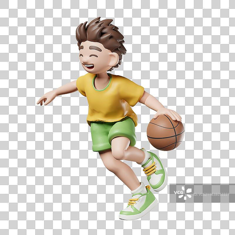3D打篮球的男孩图片素材