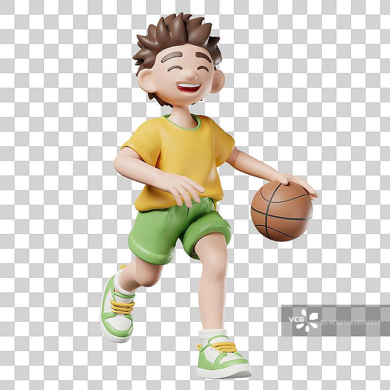 3D打篮球的男孩图片素材