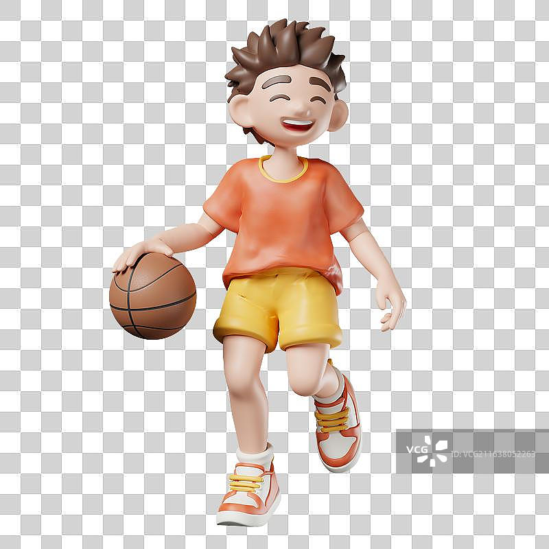 3D打篮球的男孩图片素材