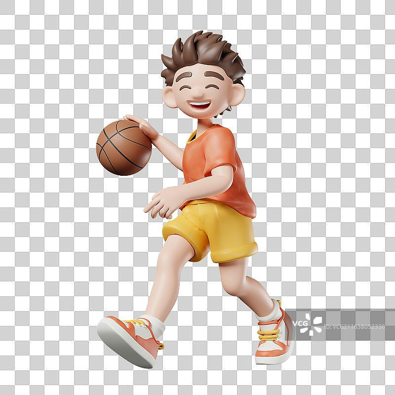 3D打篮球的男孩图片素材