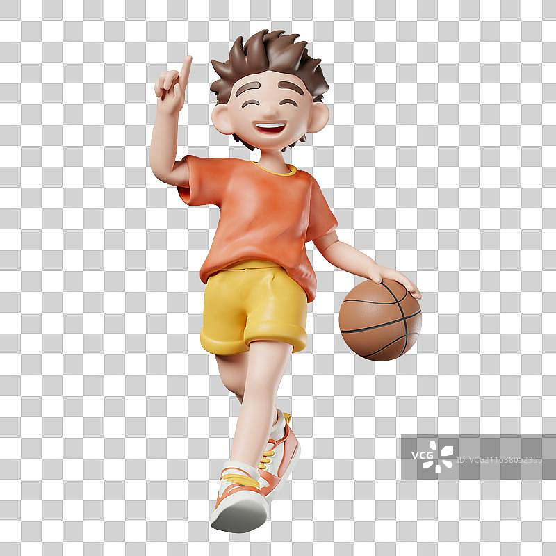 3D打篮球的男孩图片素材