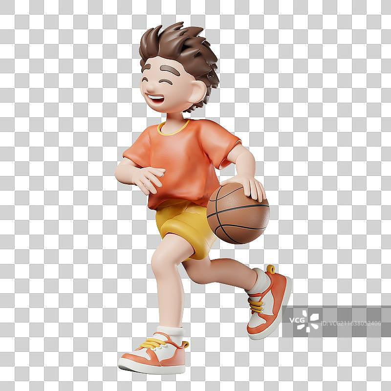 3D打篮球的男孩图片素材