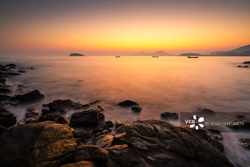 海边日落景观图片素材