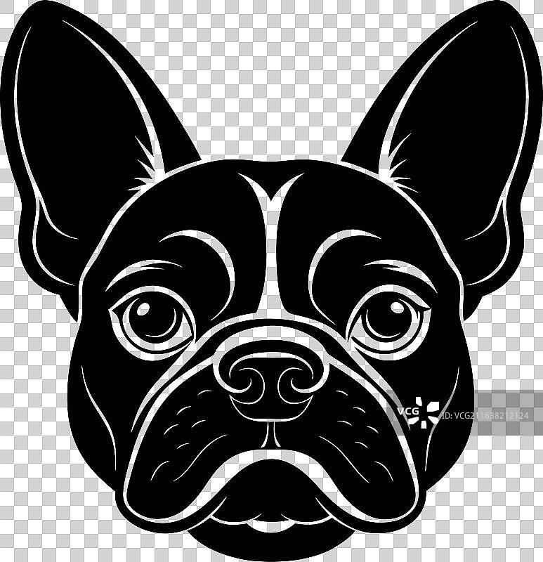 法国斗牛犬剪影图片素材