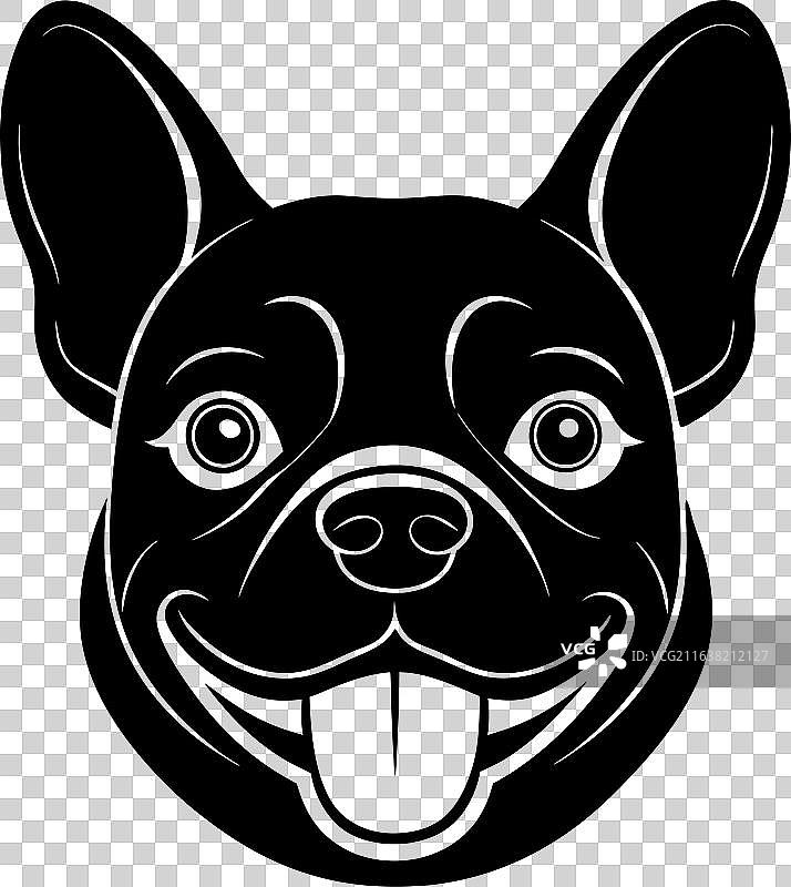 法国斗牛犬剪影图片素材