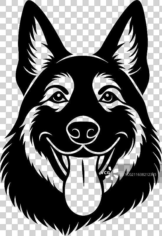 德国牧羊犬剪影图片素材