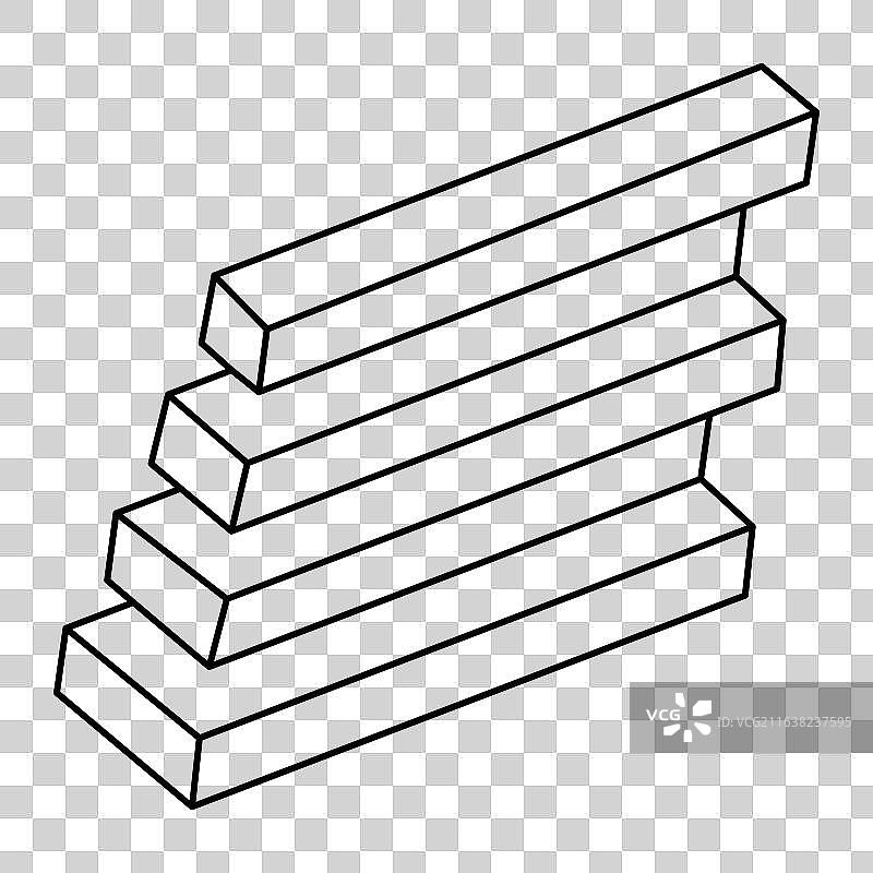不可能的物体 视觉错觉 形状 3D图片素材