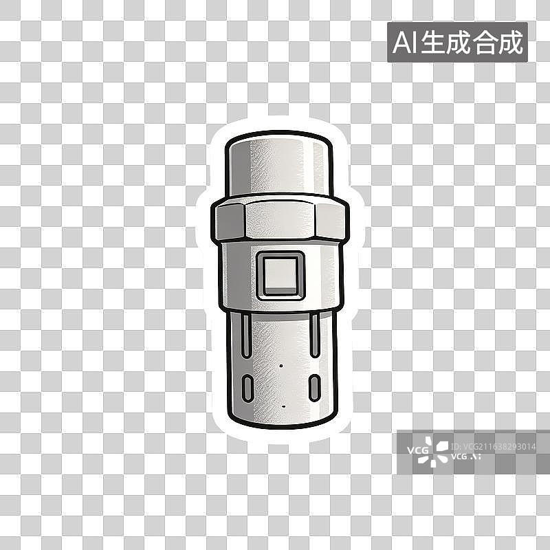 【AI数字艺术】金属管件接头贴纸插画图片素材