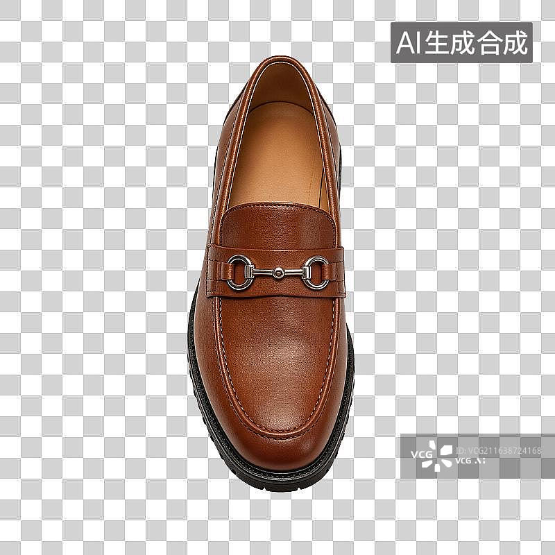 【AI数字艺术】复古金属扣厚底乐福皮鞋图片素材