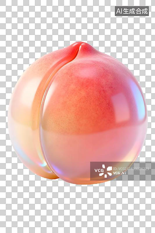 【AI数字艺术】晶莹剔透的桃子特写图片素材