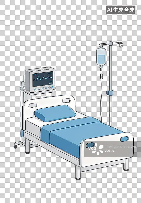 【AI数字艺术】卡通重症监护病床图片素材