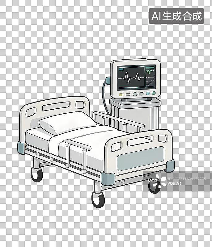 【AI数字艺术】卡通重症监护病床图片素材
