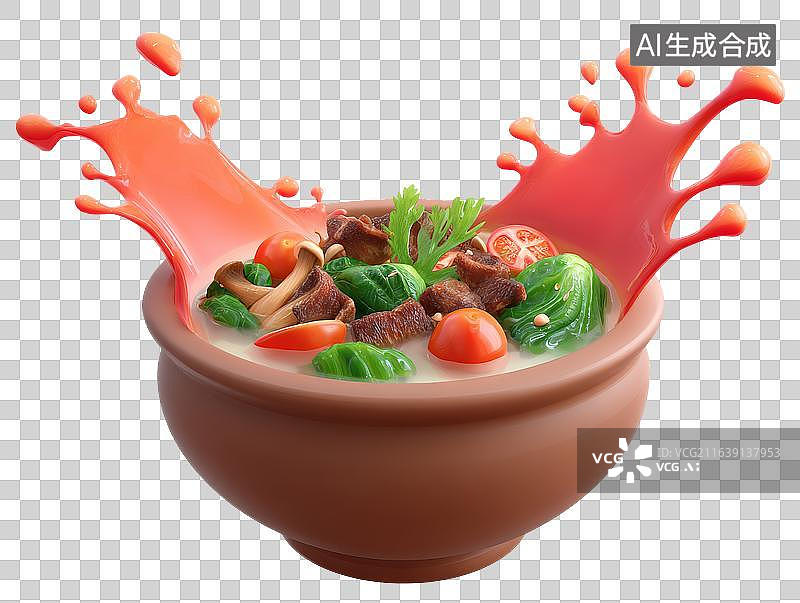 【AI数字艺术】一碗美味的汤图片素材