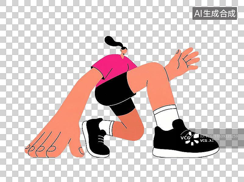 【AI数字艺术】穿运动装人物做伸展动作的插画图片素材
