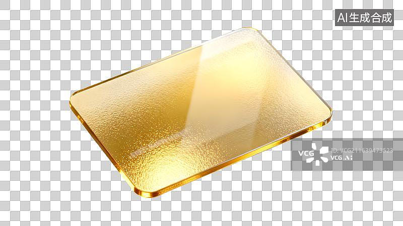 【AI数字艺术】金色玻璃质感卡片特写图片素材