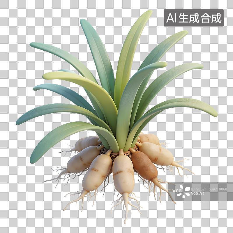 【AI数字艺术】麦冬植物插画图片素材