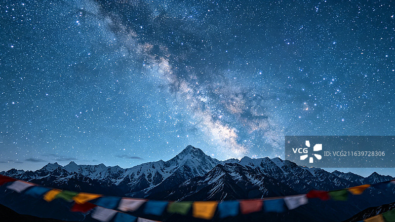 折多山的星河图片素材