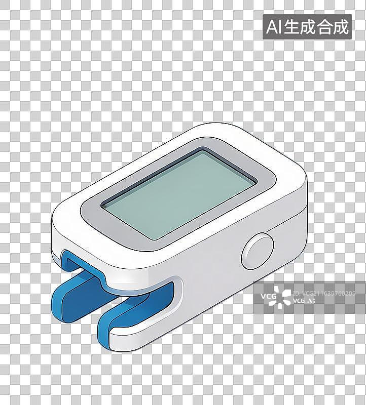 【AI数字艺术】指夹式血氧仪扁平风插画图片素材