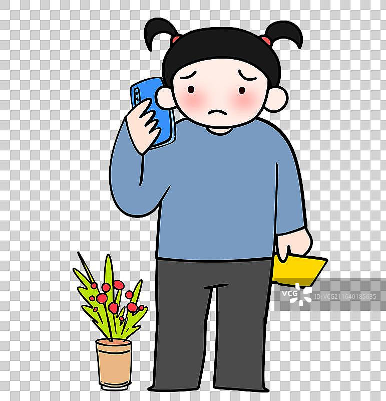 打电话 讲话 手机 通讯 人物 电信诈骗 反诈 质疑 表情图片素材