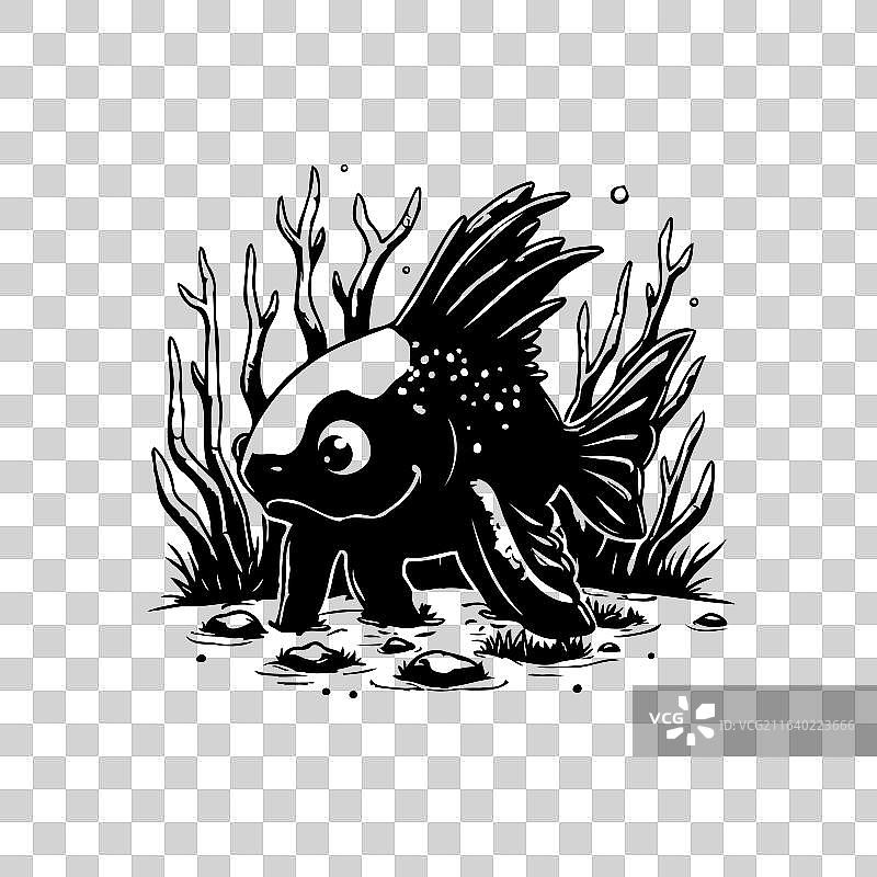 异想天开的黑白奇幻鱼图片素材