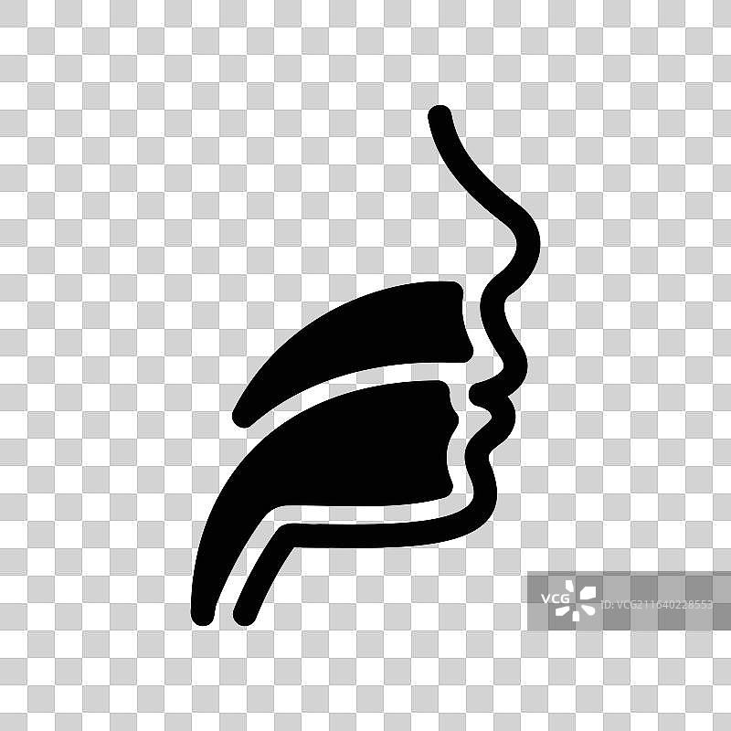 人类喉咙和咽部的解剖学图标图片素材
