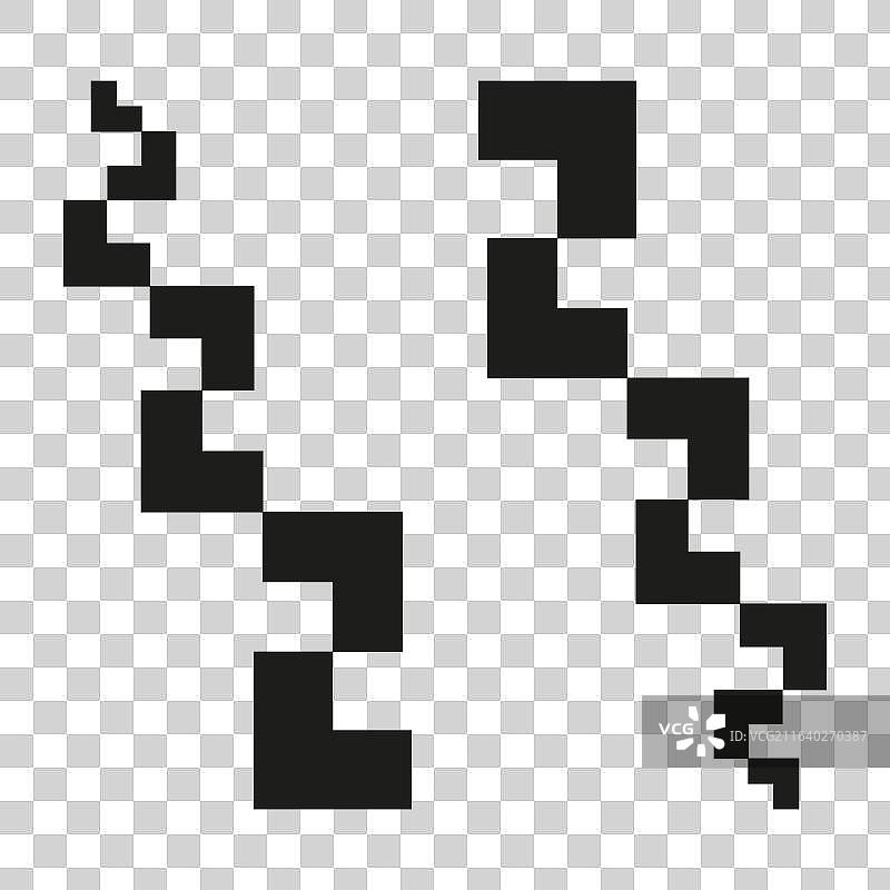 像素路径图标 锯齿状马赛克符号 数字图片素材