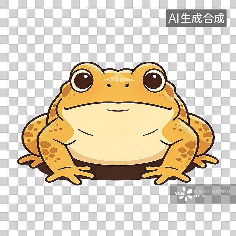 【AI数字艺术】卡通国风招财黄蟾蜍形象图片素材